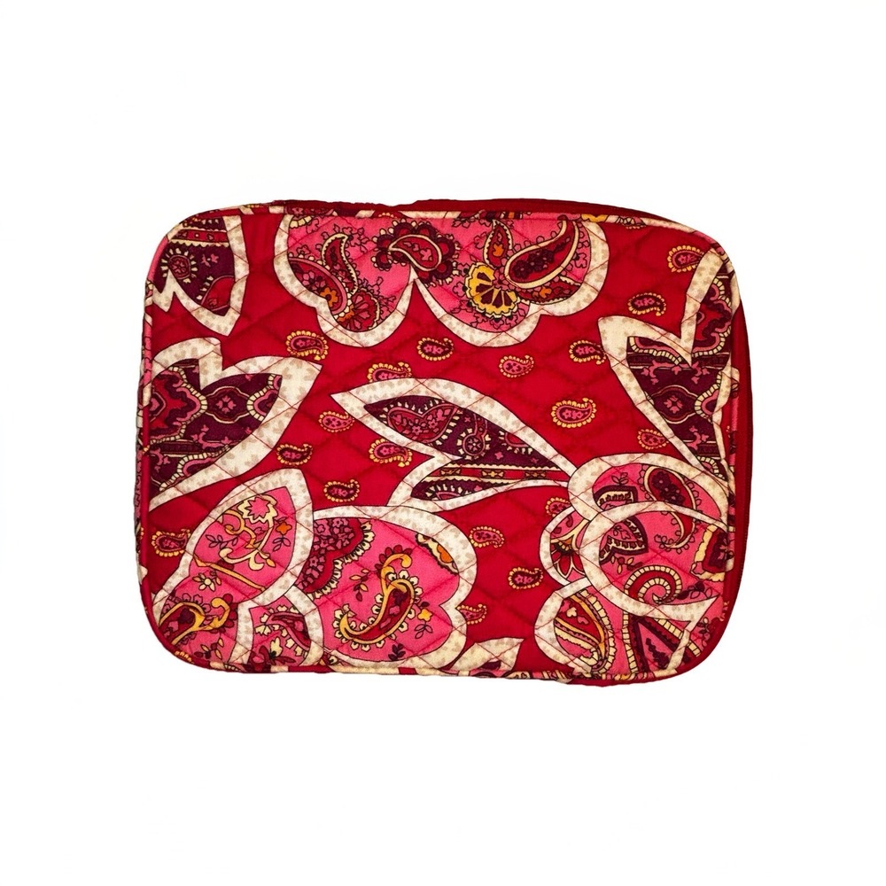 Vera Bradley Loves Me Red Quilted iPad case Ereader sleeve‎ 10 1/2"x 8" padded
